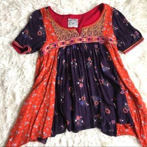 Anthropologie Floreat Knit Patchwork Top Blouse